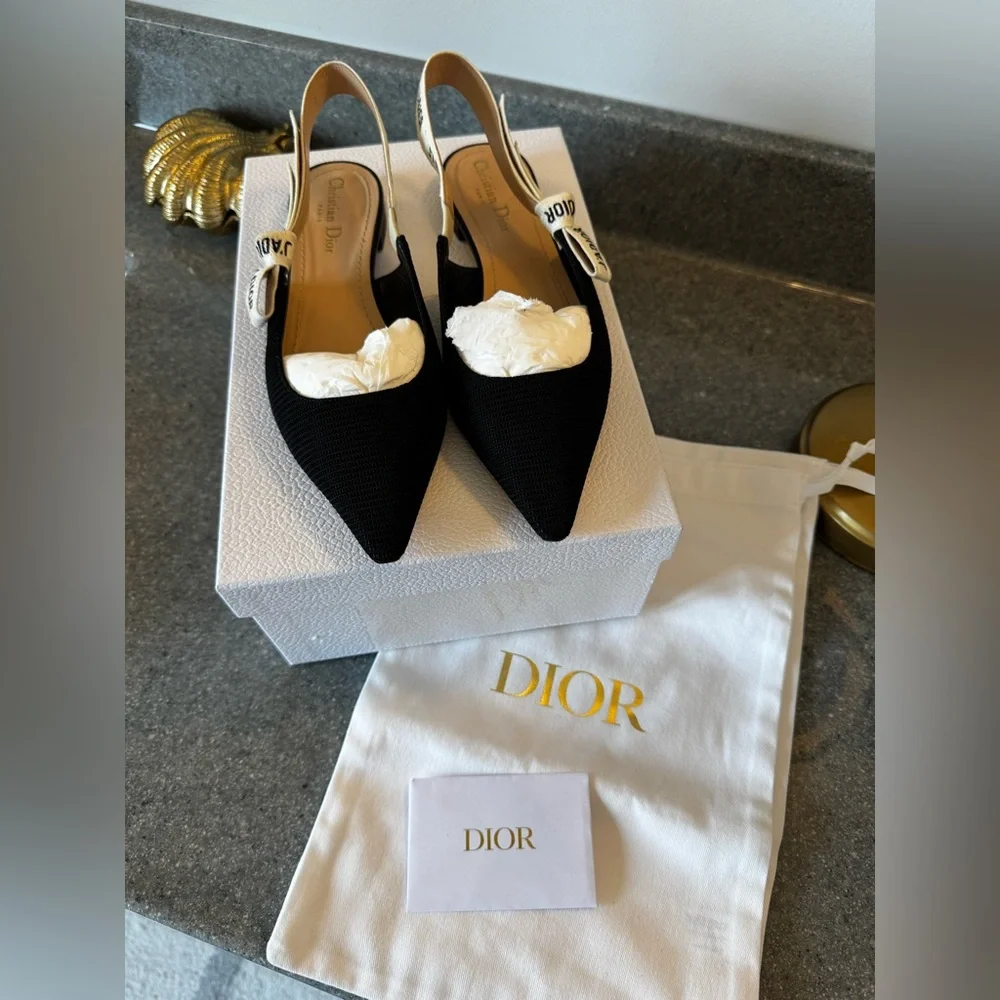 Dior Black J'Adior Slingback Shoes - Picture 2 of 12